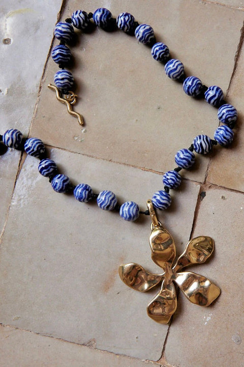 TANGIER PENDANT NECKLACE- BLUES