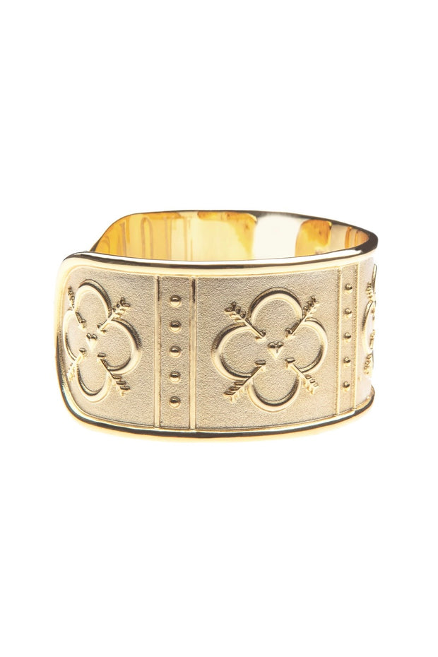 LOVE QUATREFOIL CUFF- GOLD