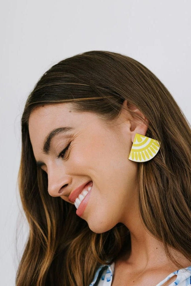 LIME TILE EARRINGS