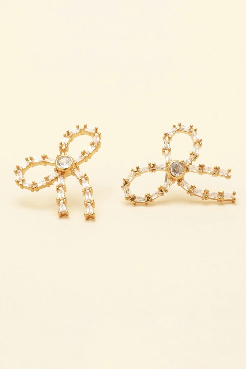 CRYSTAL BOW STUDS- GLD/CLEAR