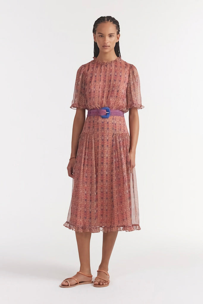 Anthropologie Caballero Abstract Wrap Midi Dress worn by Veronique