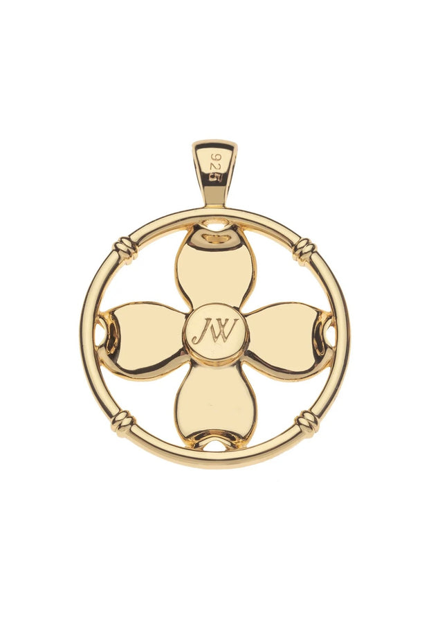 JOY GARDEN DOGWOOD CUTOUT PENDANT- SNAKE CHAIN