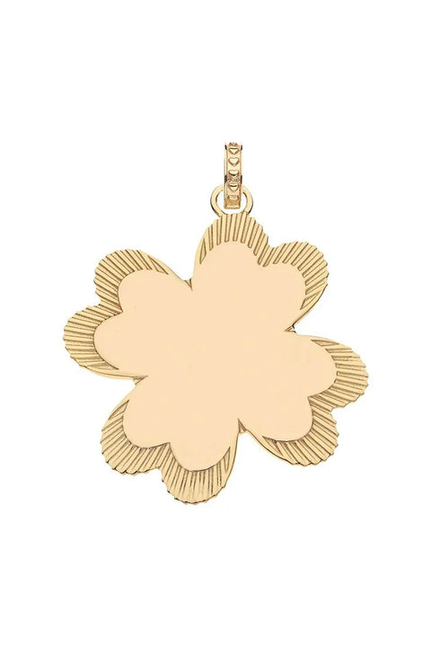 LUCKY IN LOVE PINK SHELL CLOVER PENDANT- DRAWN LINK CHAIN