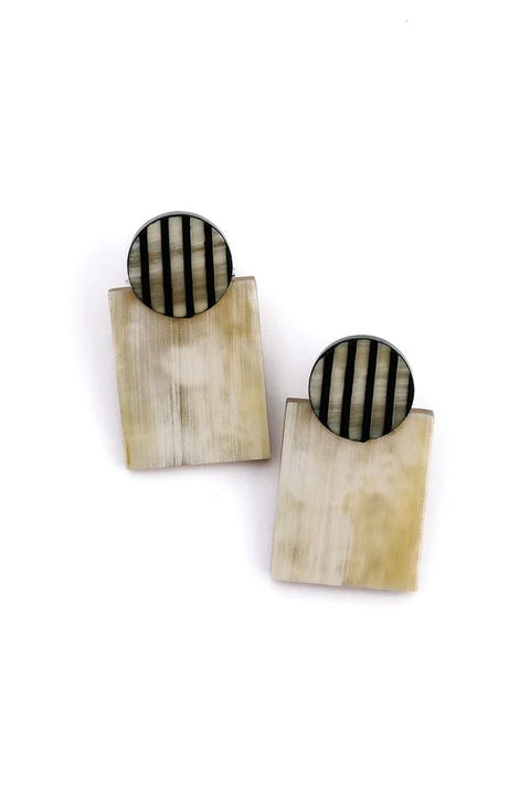 TUXEDO STRIPE POST EARRINGS