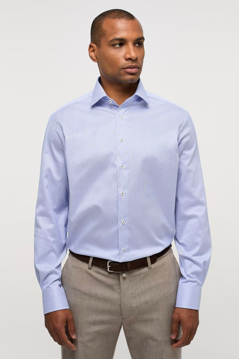 LUXURY MICRO STRIPE MODERN FIT KENT COLLAR SHIRT