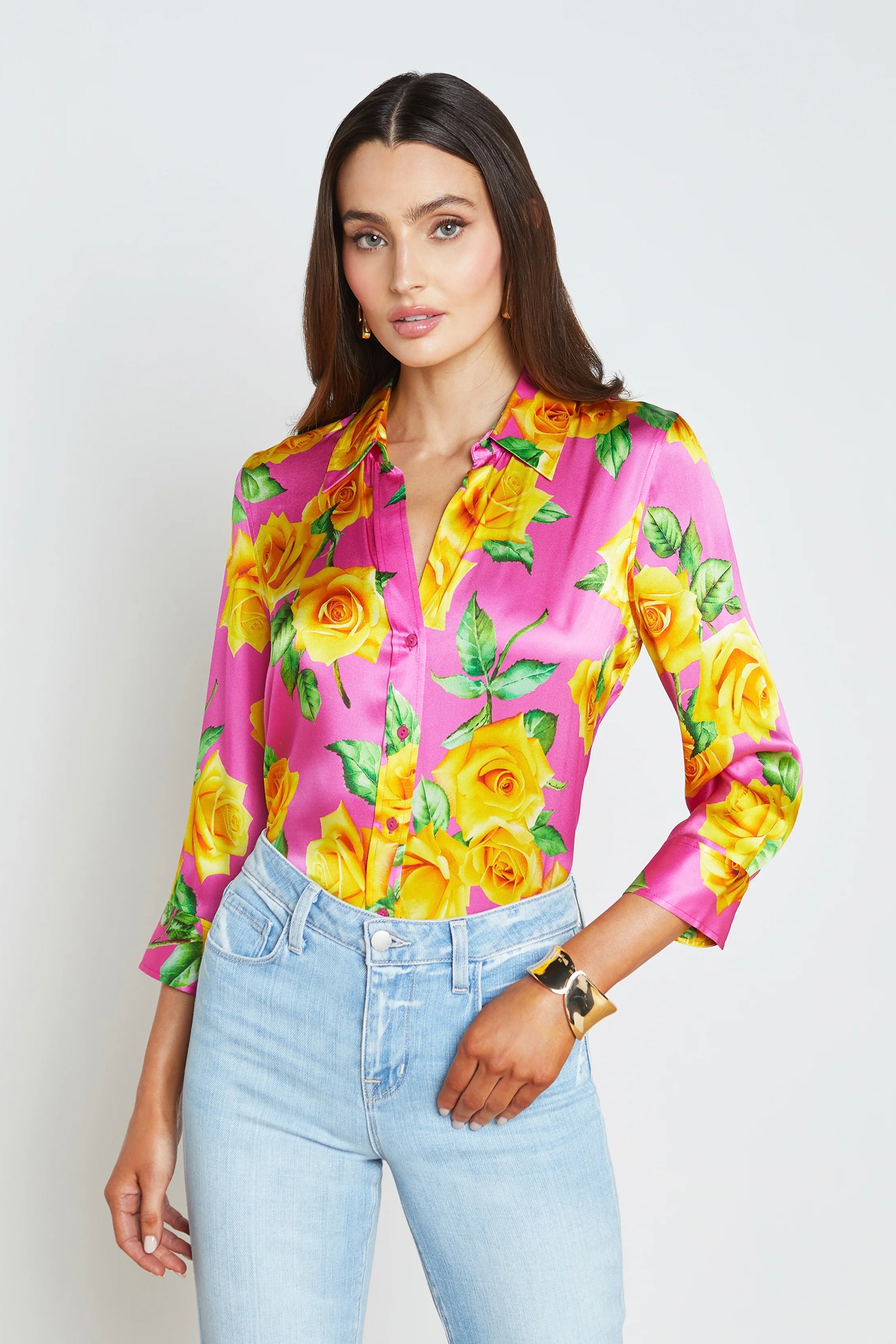 DANI 3/4 SLV BLOUSE (40126SWV)