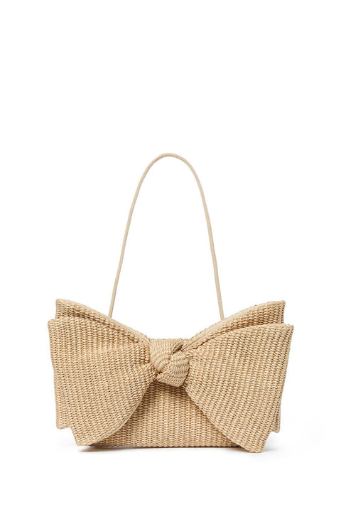 VALERIE BOW CLUTCH NATURAL