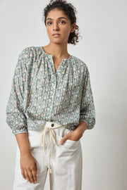 LONG SLV SHIRRED BLOUSE (PA2838)