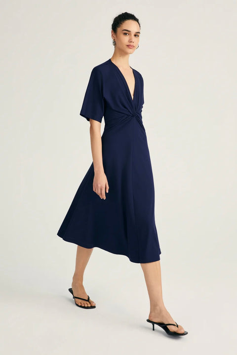 LORRAINE TWIST FRONT MIDI DRESS