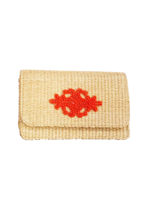 RUBY STRAW CLUTCH