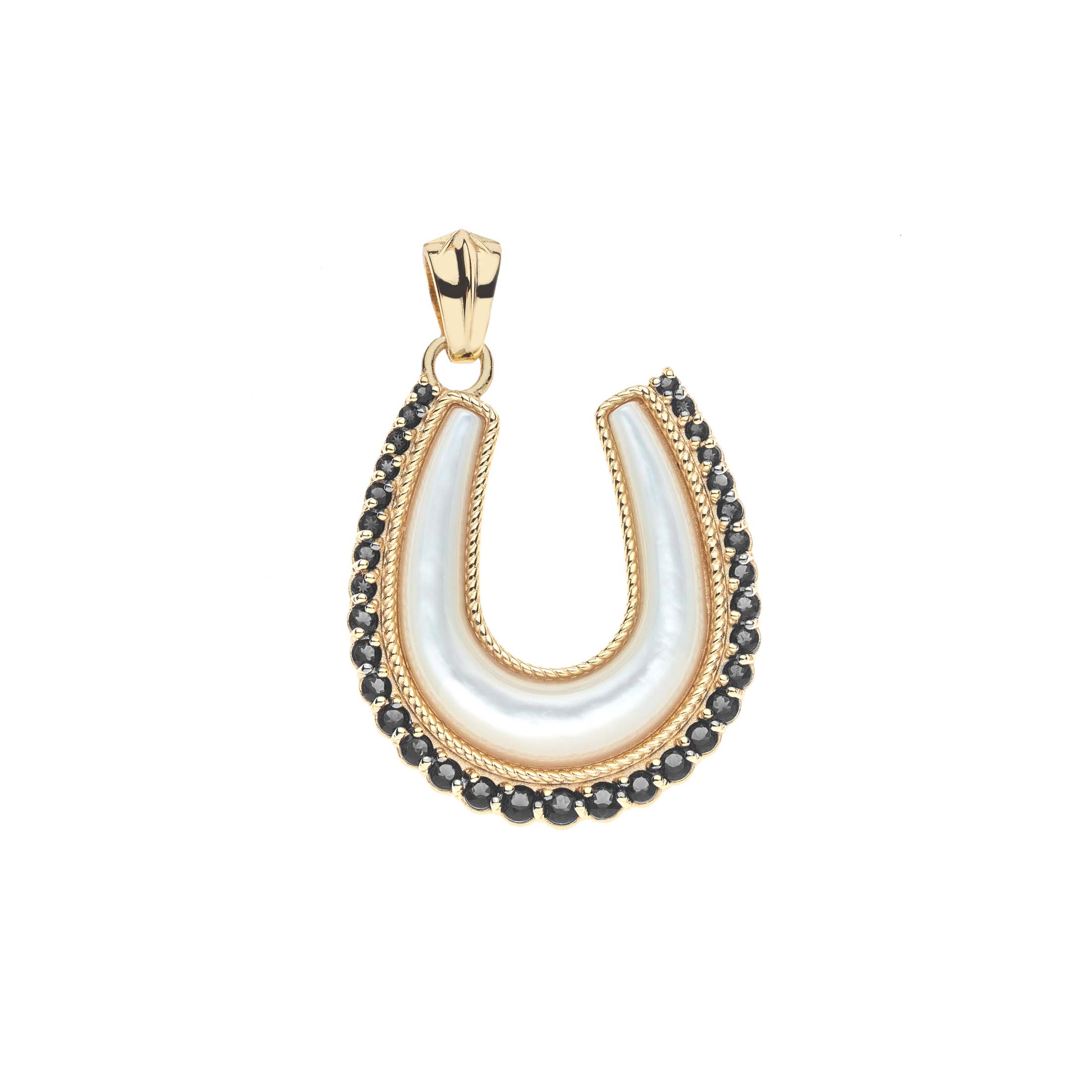 LUCKY MOP HORSESHOE PENDANT- DRAWN LINK CHAIN