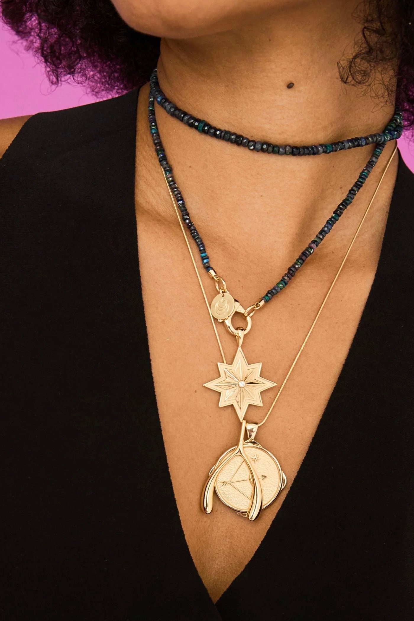 LUCKY WISH ON A STAR PENDANT- MINI TWIST CHAIN