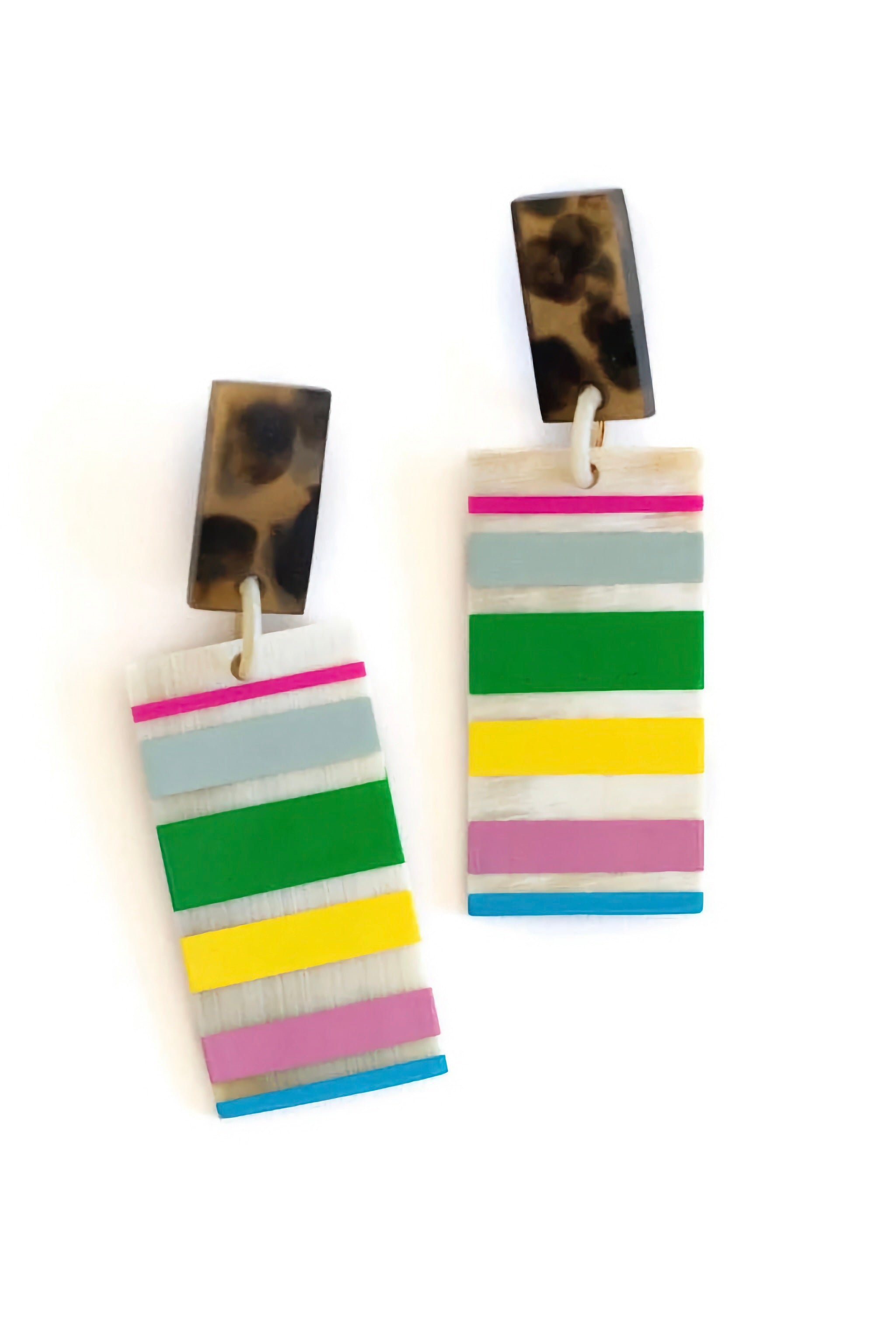 TORTOISE TOP RAINBOW EARRINGS