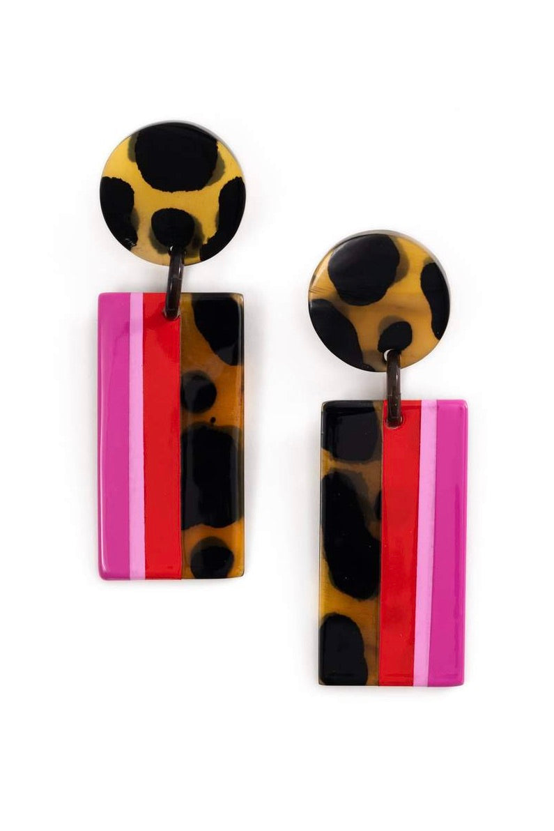 PINK TORTOISE STATEMENT EARRINGS