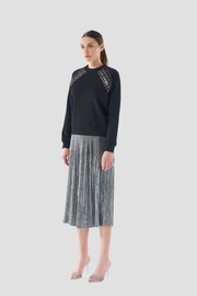 FOIL PLEATED SKIRT