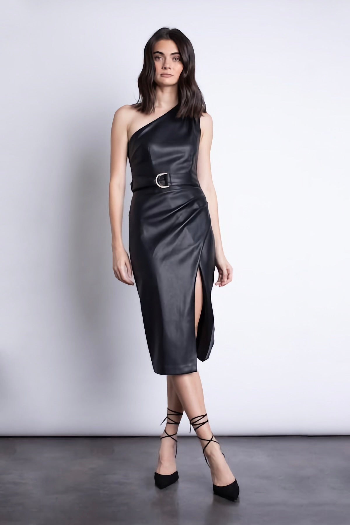 CANDELARIA MIDI VEGAN LEATHER DRESS