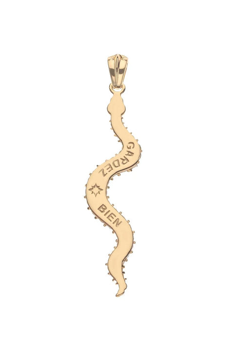 PROTECT EMBELLISHED SNAKE PENDANT GRN- ADJ DELICATE CHAIN