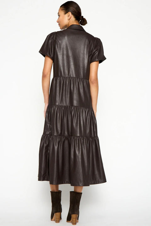 HAVANA VEGAN LEATHER DRESS- TIMBER