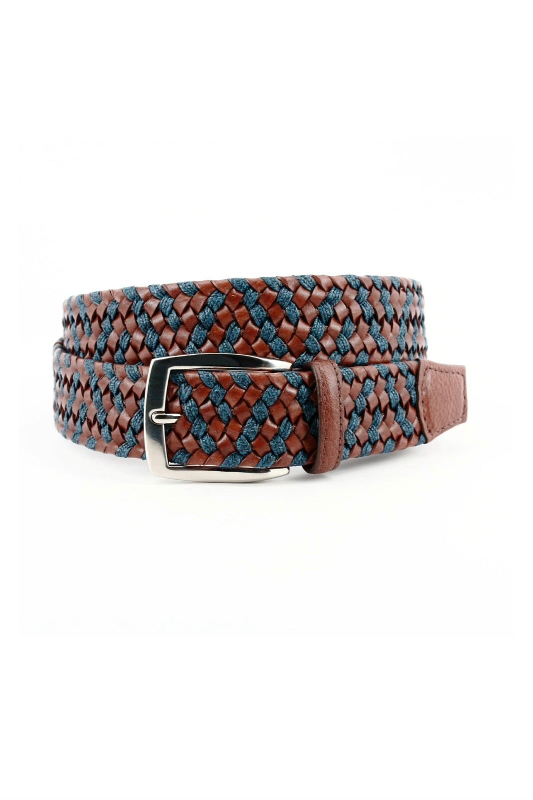 ITALIAN BRAIDED LEATHER & LINEN BELT (65200)