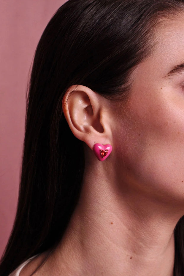 FREYJA STUDS- HOT PINK