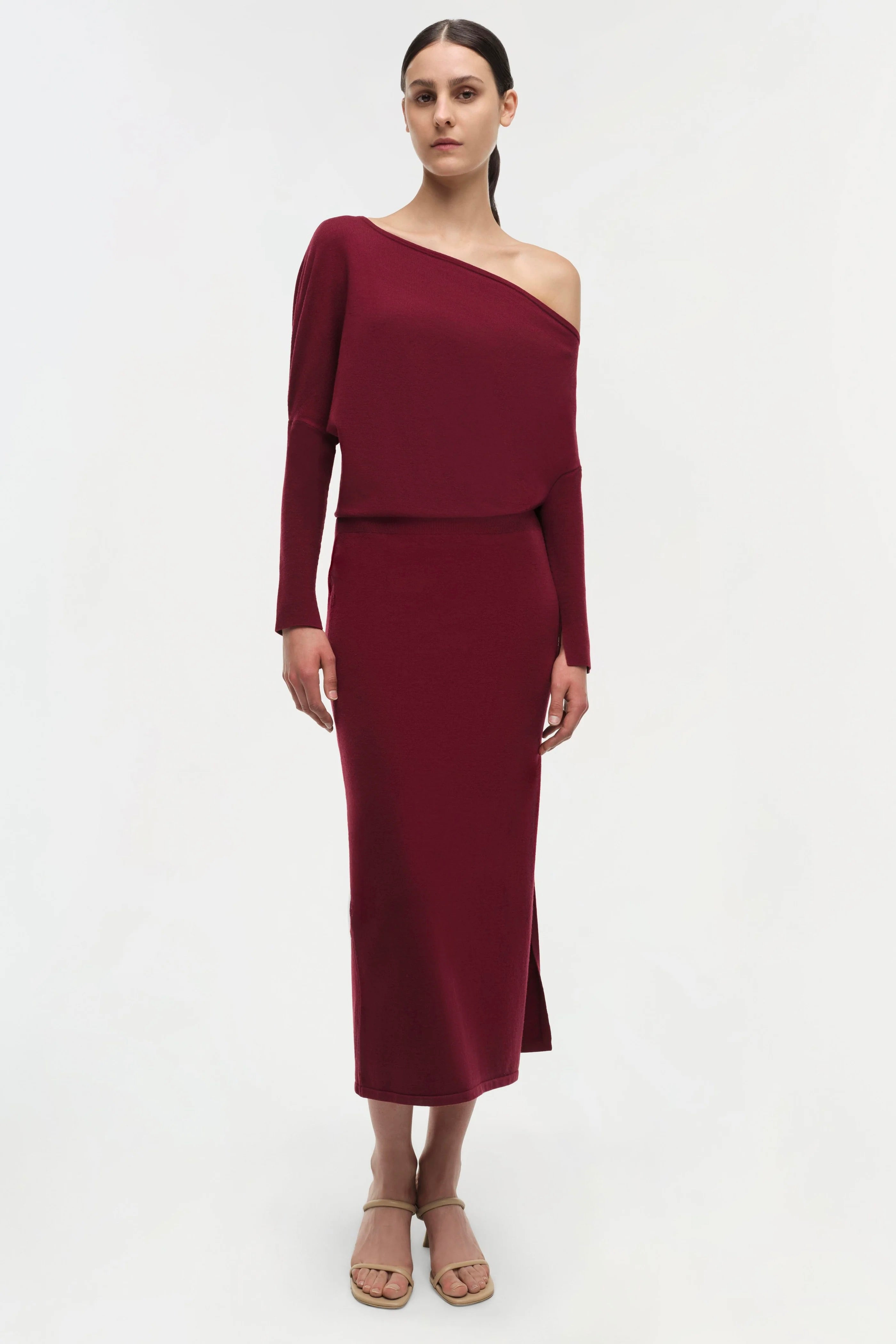 JANESE OFF SHOULDER MIDI DRESS