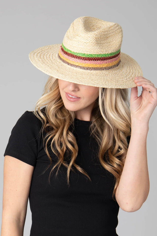 SUNRISE RAFFIA FEDORA