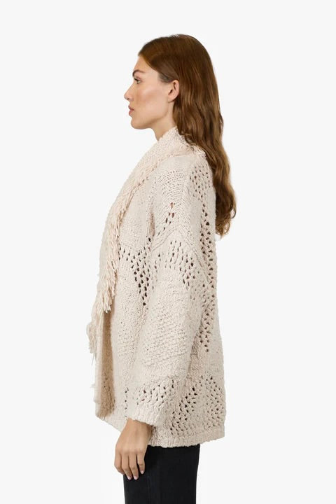 FRINGED SHAWL COLLAR JACKET