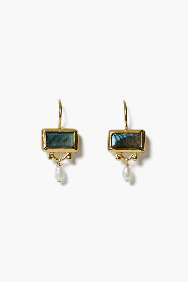 BEZEL WRAPPED LABRADORITE EARRINGS (EG-5881)