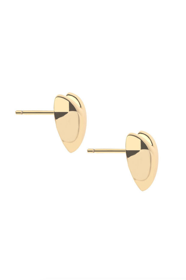 LOVE TENDER HEART STUD EARRINGS- GOLD