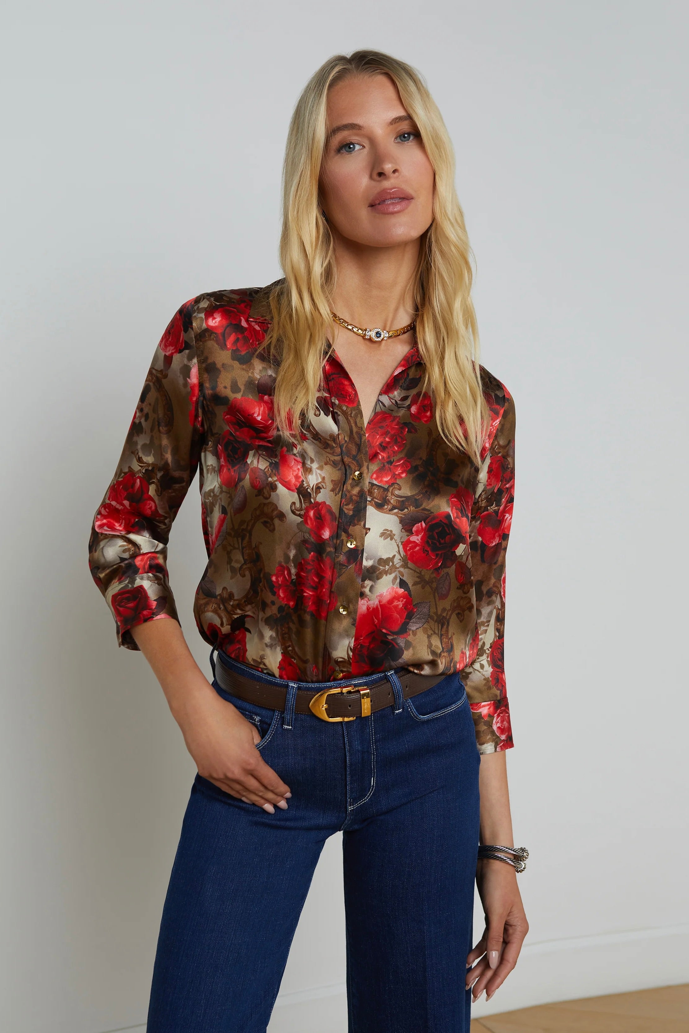 DANI 3/4 SLV BLOUSE (40126AOY)