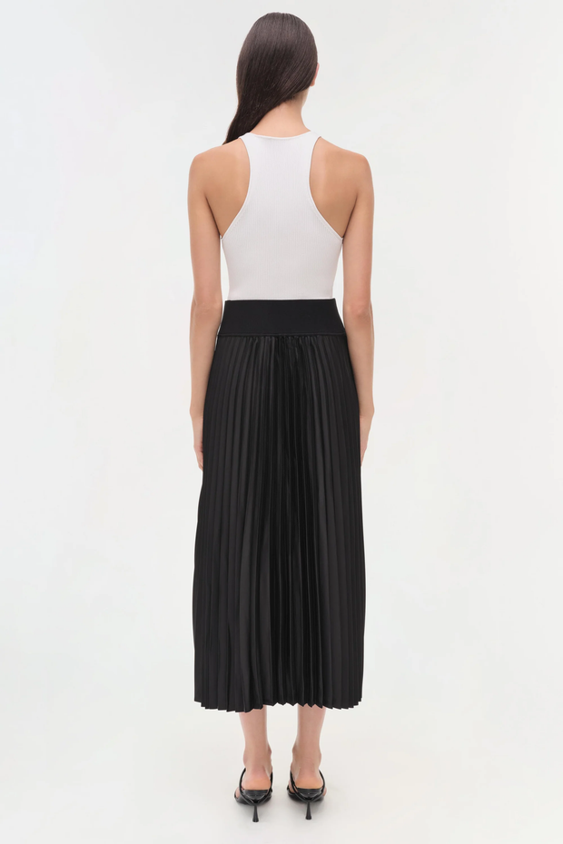 VALOR MIDI SKIRT W/CHEVRON PLEATING