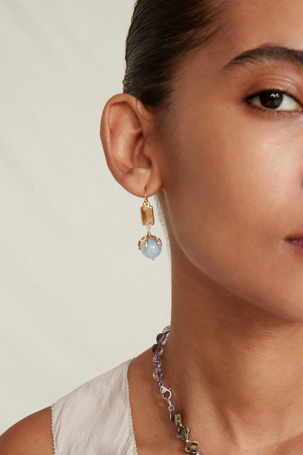 LARK DROP CITRINE/GLD EARRINGS