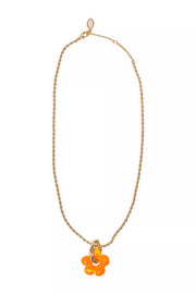 AYA NECKLACE- ORANGE/GLD