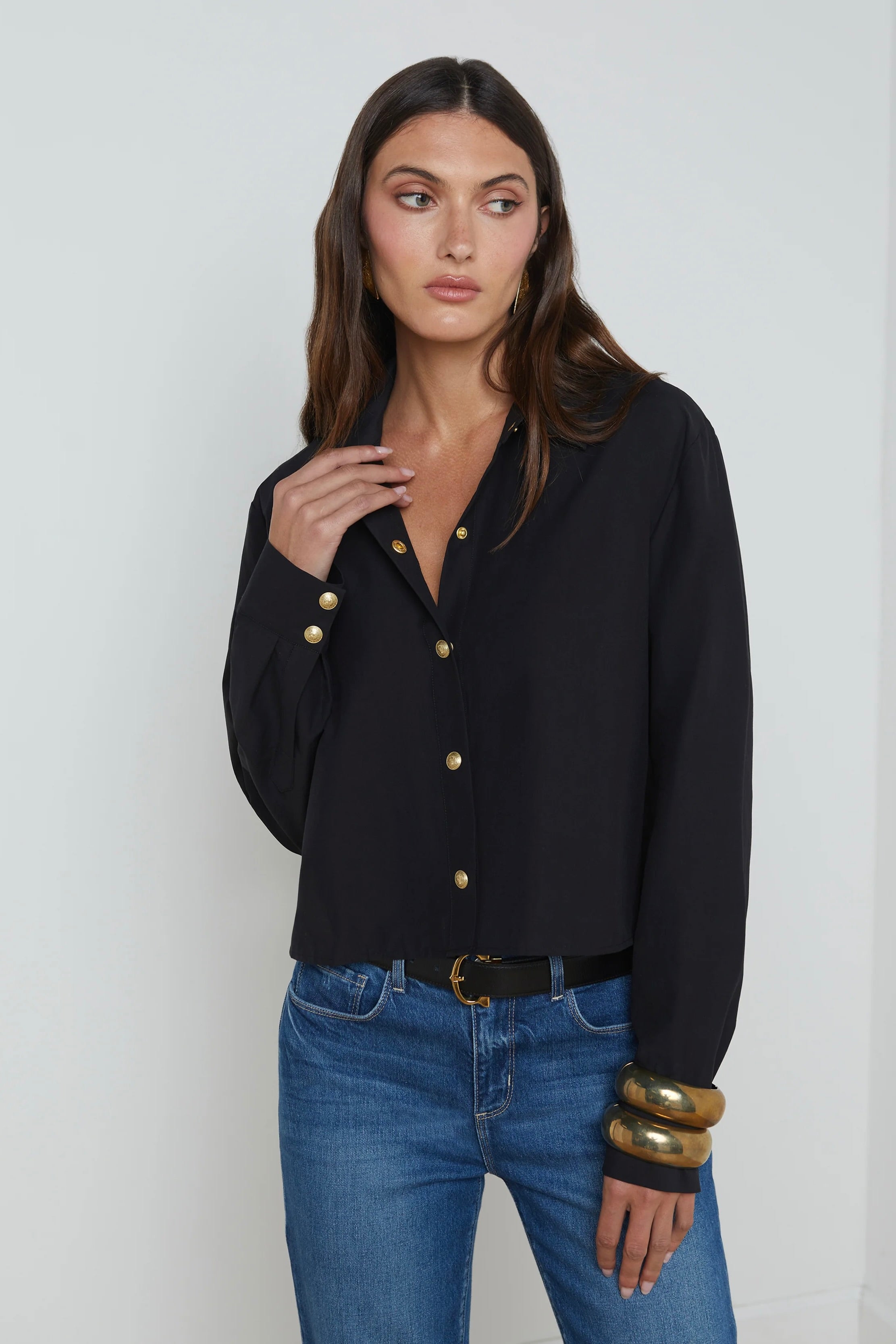 COSETTE CROP HI LOW SHIRT