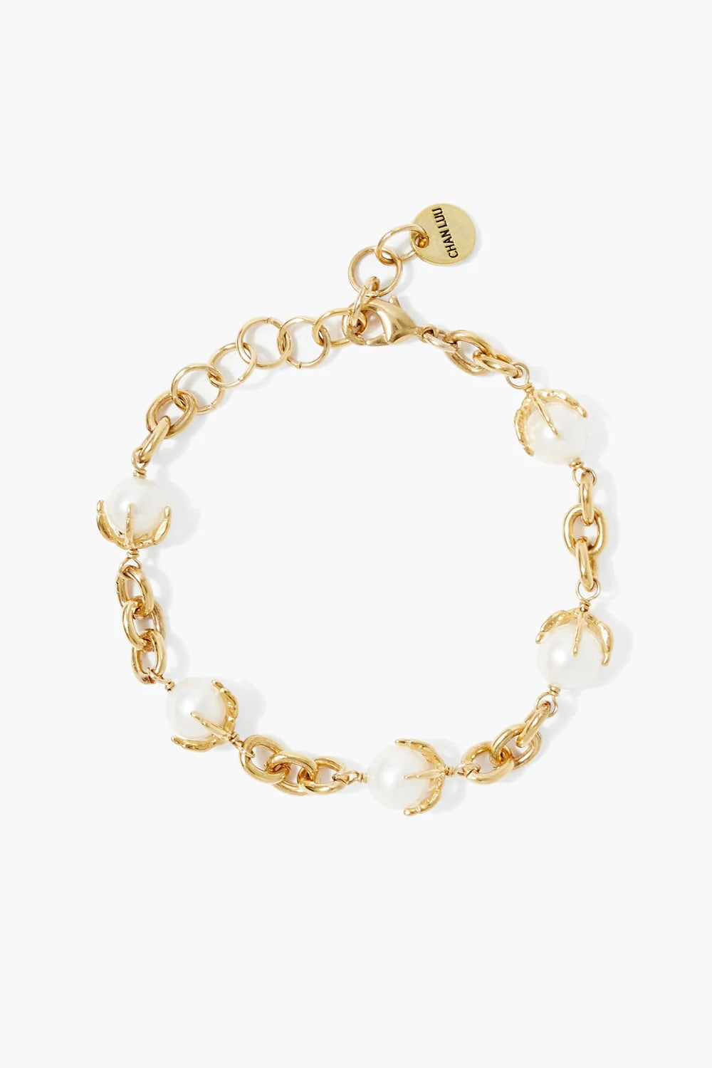 LARK CHAIN BRACELET- WHT PEARL