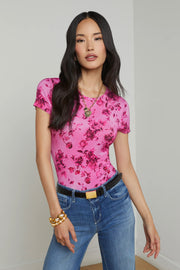 RESSI SS WATERCOLOR ROSE TEE