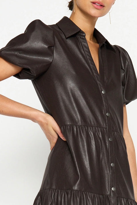 HAVANA VEGAN LEATHER DRESS- TIMBER