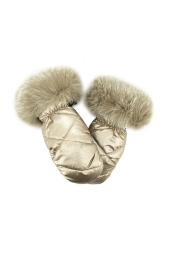 Puffer Mittens with Finn Fur Cuff