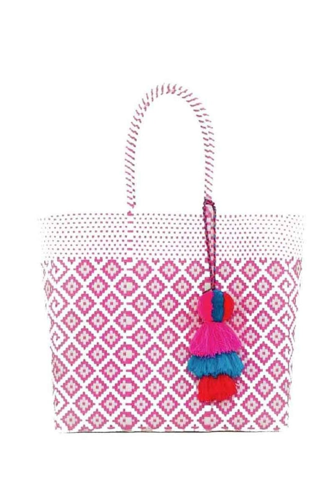 Haute Shore Everyday Neoprene Tote w/ Pink Stripe - Greyson Preppy